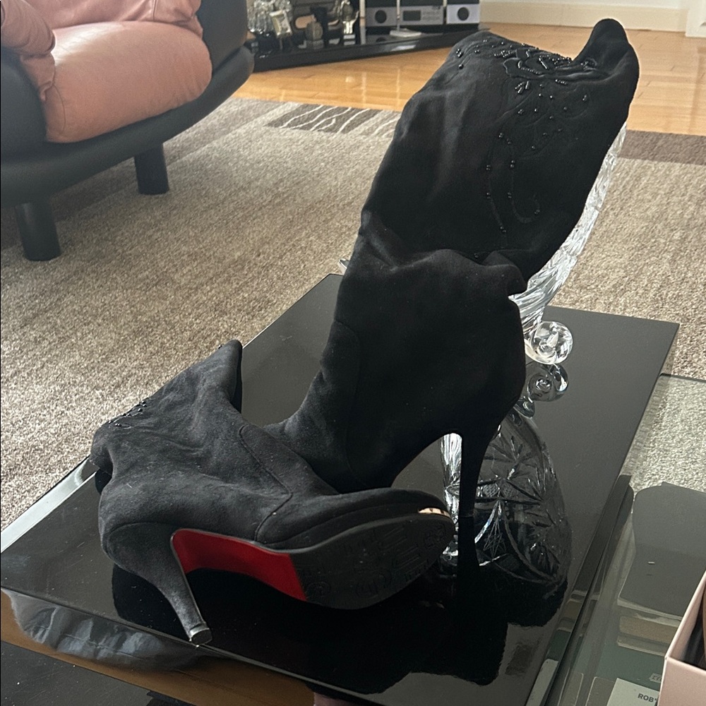 Elegant Black Stiletto red sole Boots